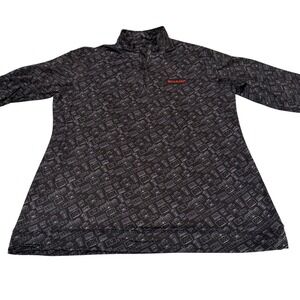 Fore Fathers Sharp Logo Quarter Zip Pullover Black Blueprint‎ Print Mens XXXL
